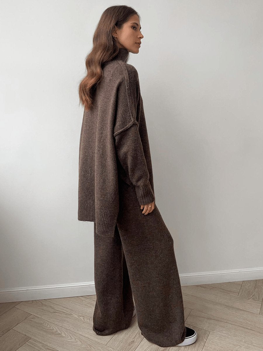 Ensemble beige col montant calme