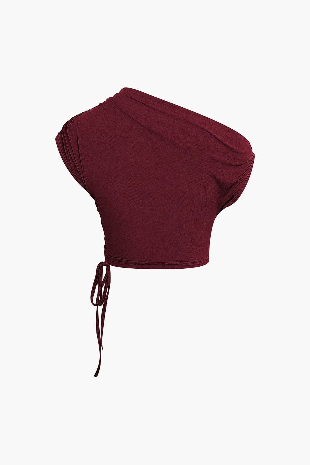 Ensemble Crop Top Asymétrique et Jupe Longue à Cordons