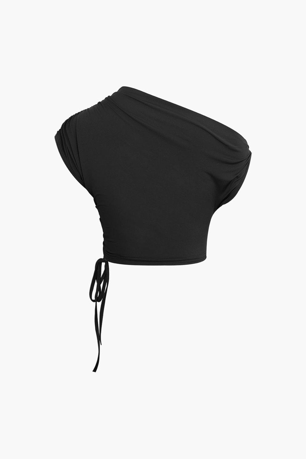 Ensemble Crop Top Asymétrique et Jupe Longue à Cordons