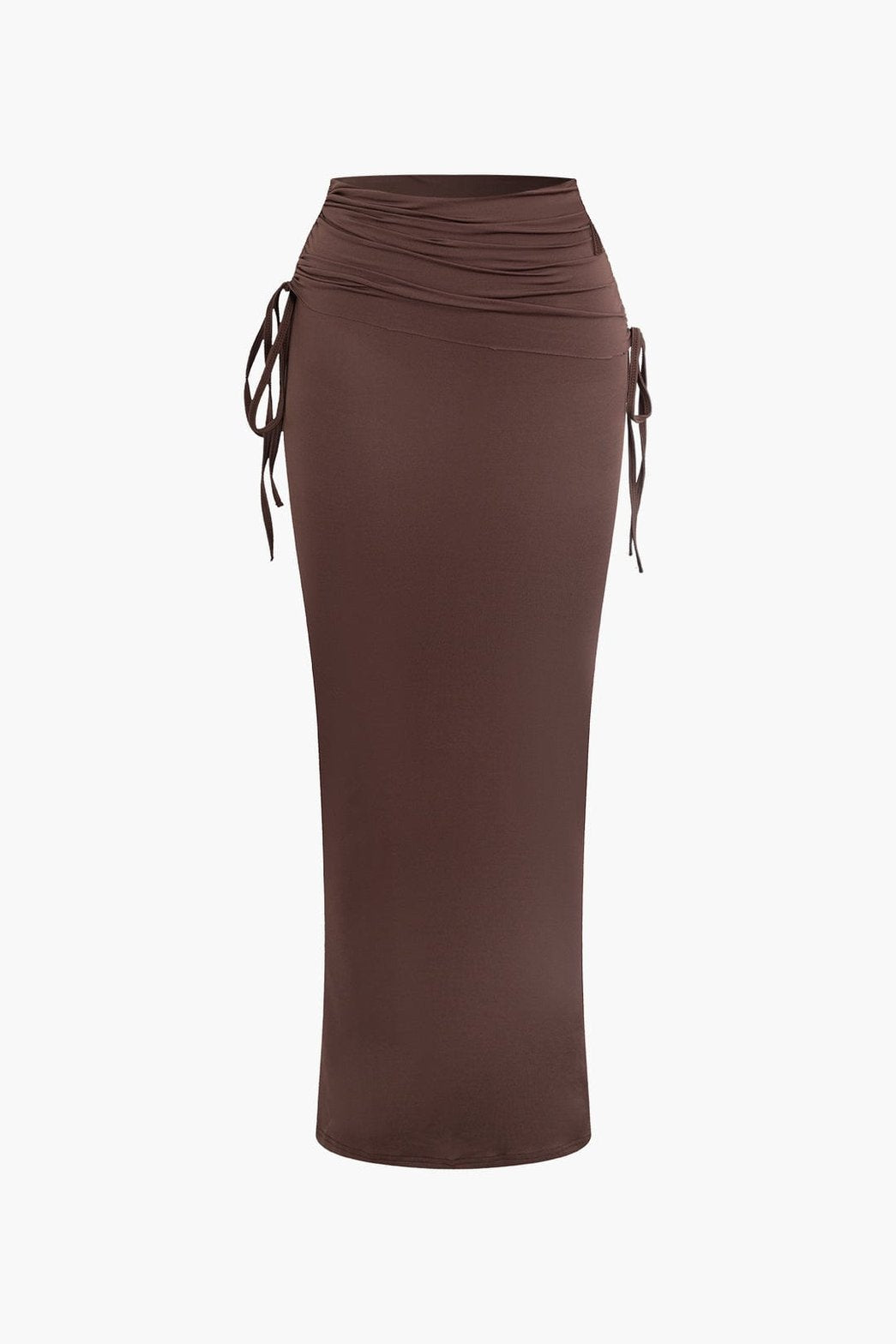 Ensemble Crop Top Asymétrique et Jupe Longue à Cordons