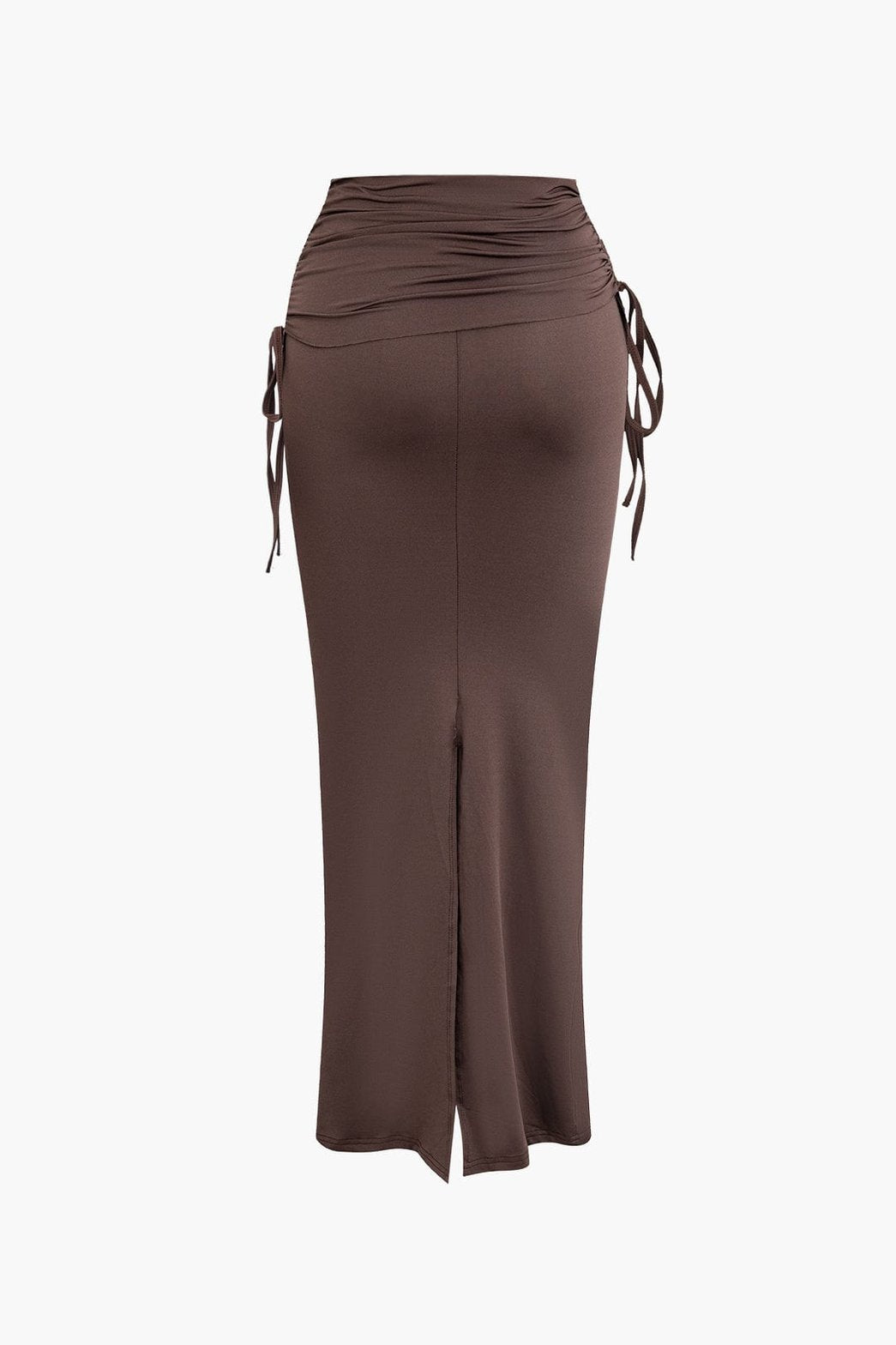 Ensemble Crop Top Asymétrique et Jupe Longue à Cordons