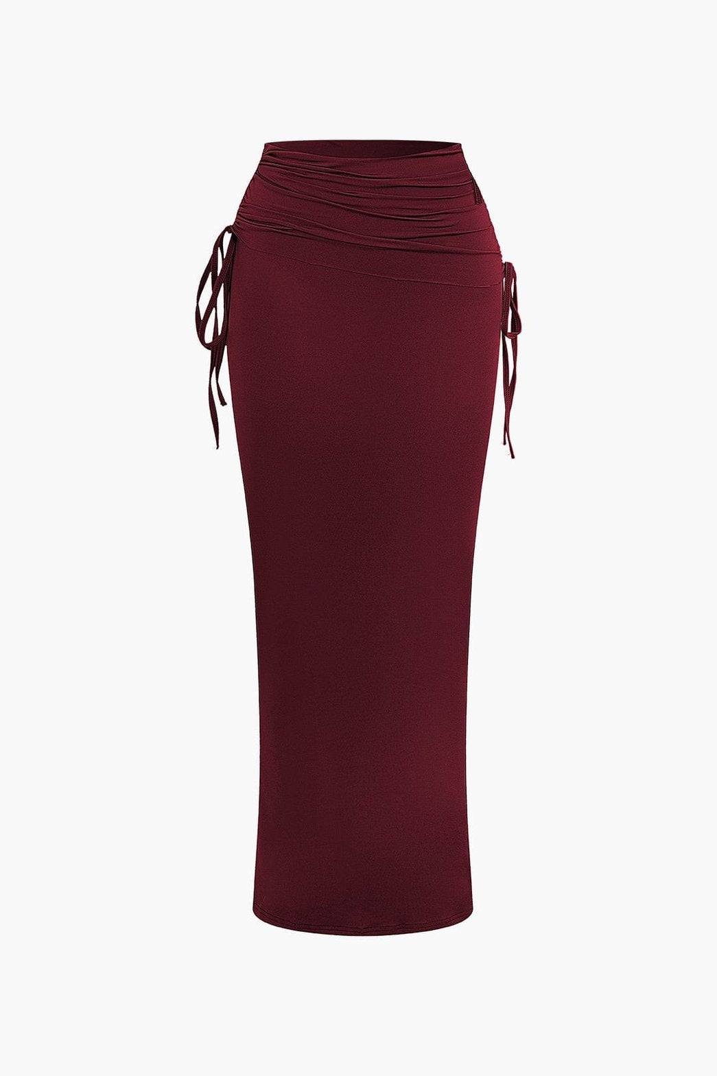 Ensemble Crop Top Asymétrique et Jupe Longue à Cordons