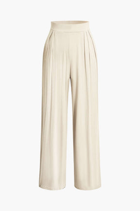Ensemble Crop Top Bandeau et Pantalon Large Terracotta