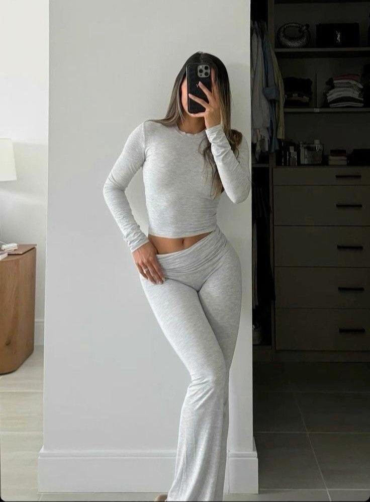 Ensemble coordonné gris casual brise