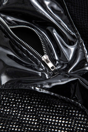 Ensemble vinyle noir zippé vue detail jade