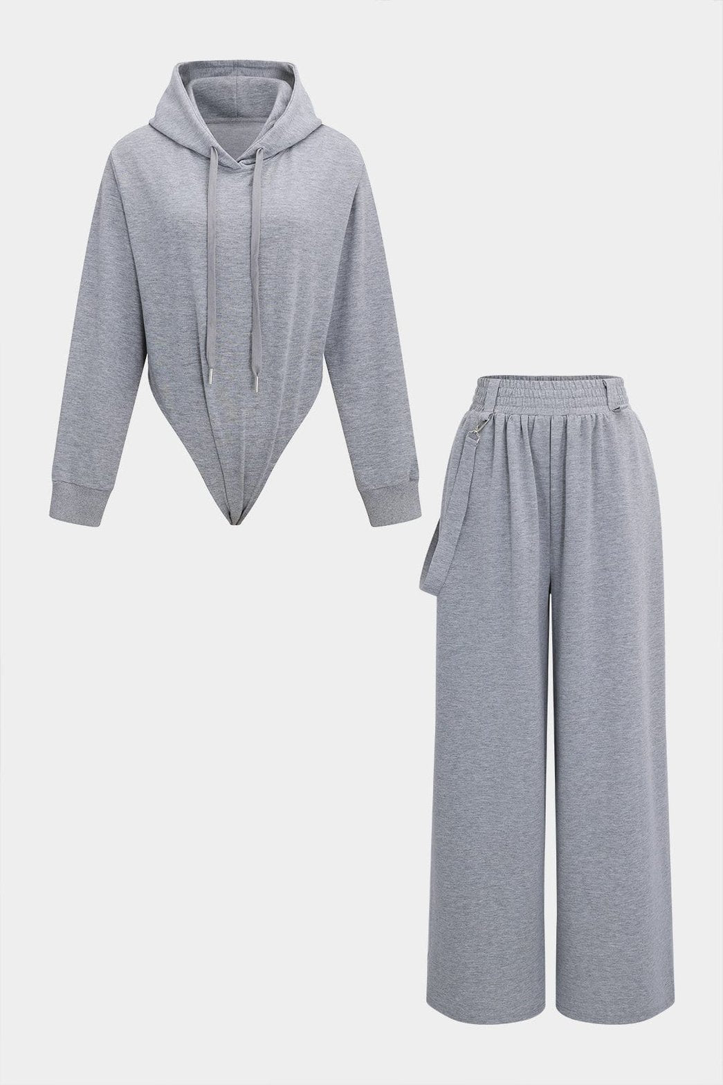 Ensemble gris à capuche décontracté harmonie