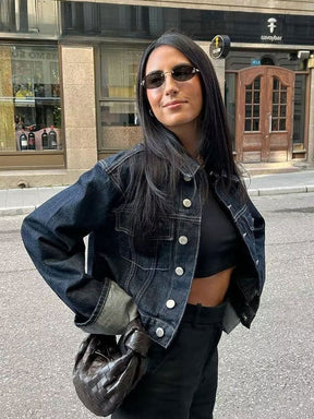 Look total denim rosée