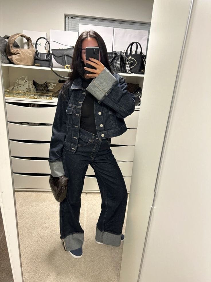Tenue denim chic brise