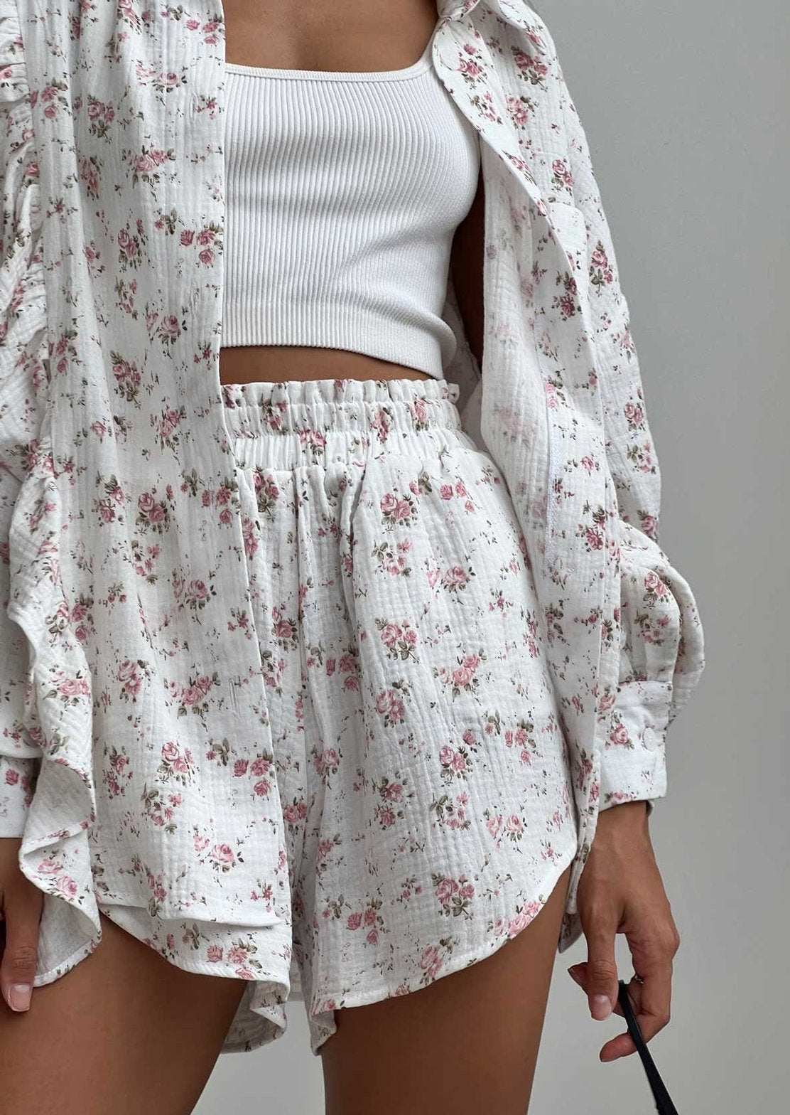 Détail imprimé floral douceur