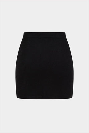 Ensemble noir détail cœur scintillant