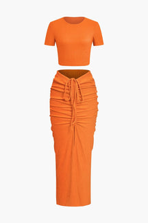 Ensemble Jupe Drapée Tendance