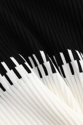 Tenue bicolore tricotée raffinement