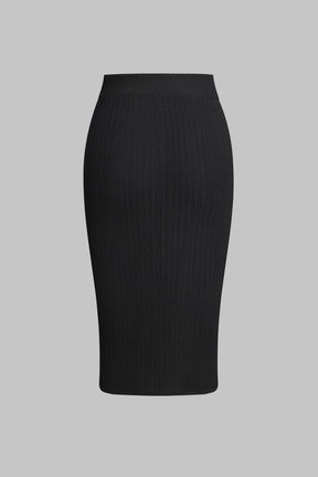 Ensemble jupe et haut rayé style