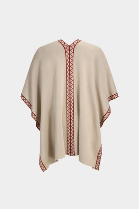 Ensemble cape et pantalon beige vue détaillée grâce