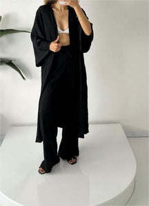 Ensemble confortable cardigan pantalon paix