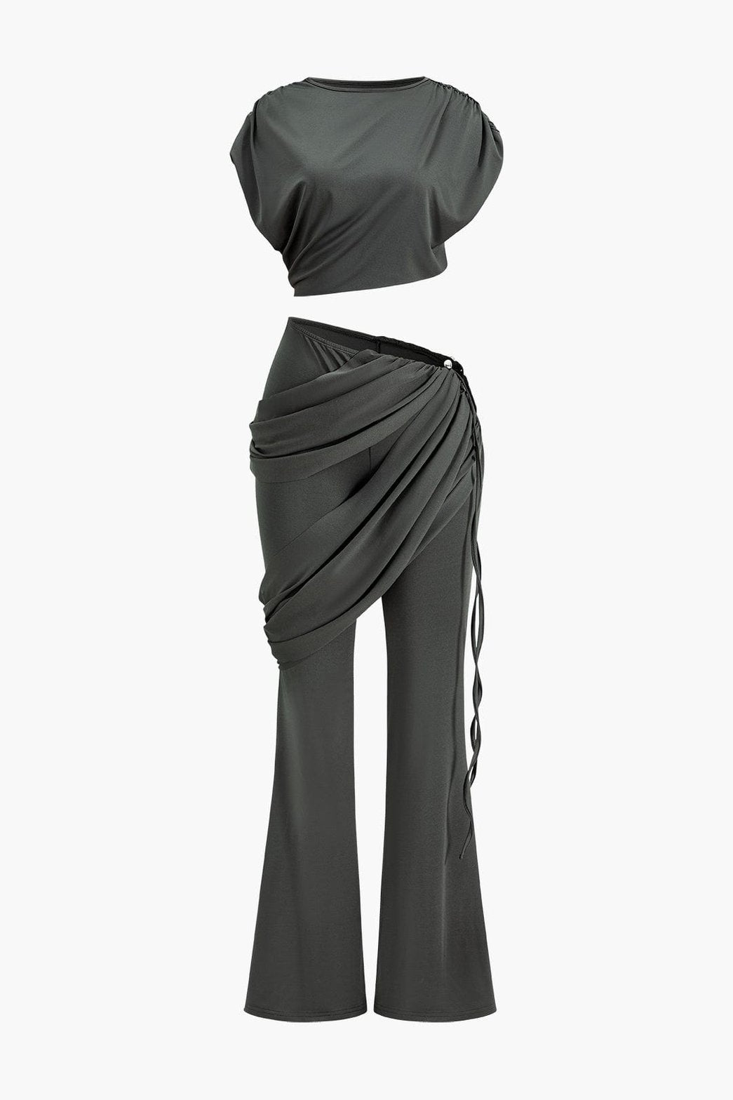 Ensemble crop top et pantalon drapé soleil