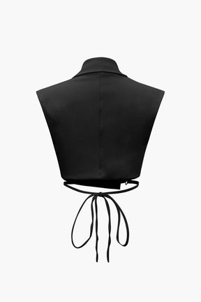 Ensemble Élégant Gilet Court et Pantalon Large