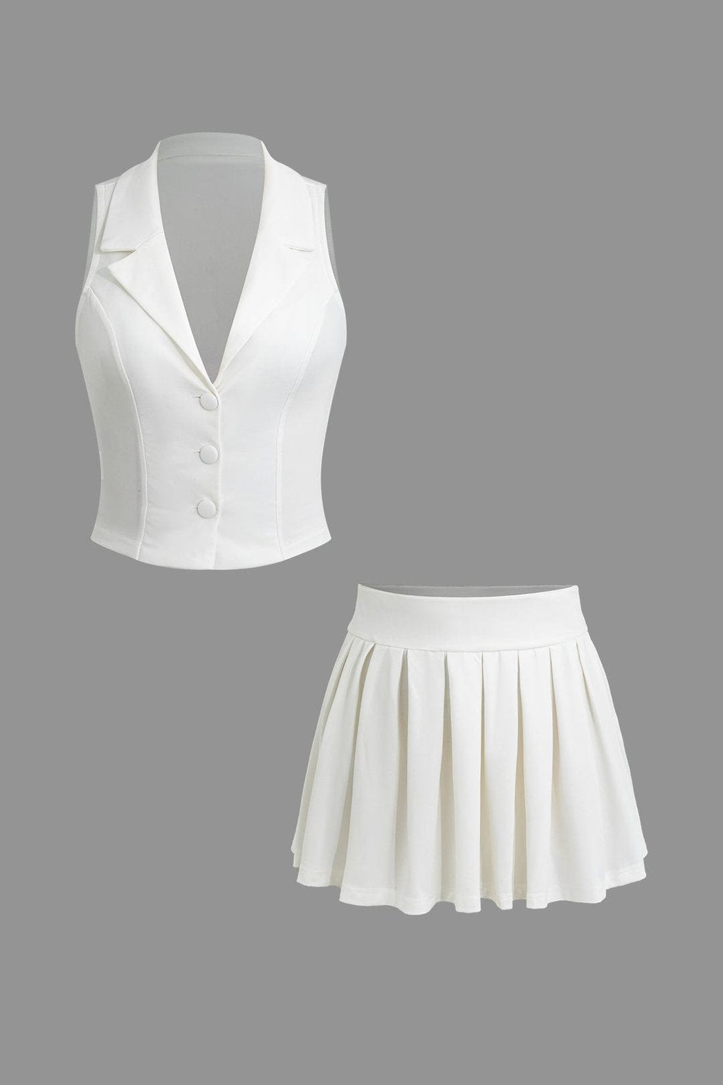 Ensemble gilet plissé détail harmonie