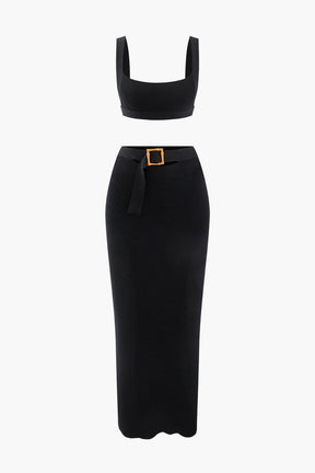 Ensemble noir élégant vue de face doux