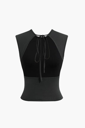 Ensemble top dos nu et jupe volantée vue de côté étoile