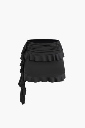 Ensemble top dos nu et jupe volantée détail dos crystal