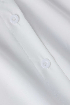 Vue latérale ensemble robe chemise et corset denim unique