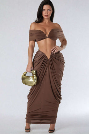 Ensemble Robe Longue Drapée