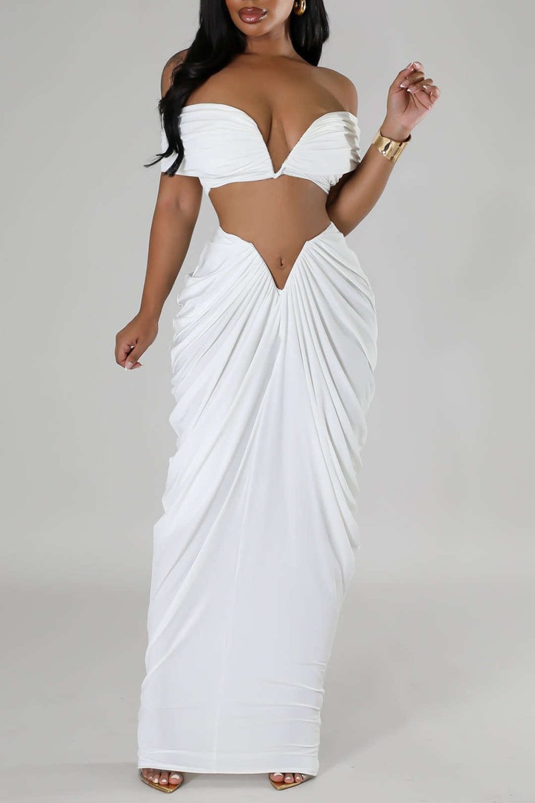 Ensemble Robe Longue Drapée