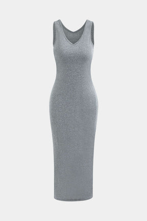 Vue de dos ensemble robe longue et top harmonie