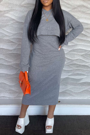 Ensemble Robe Longue et Top Col V