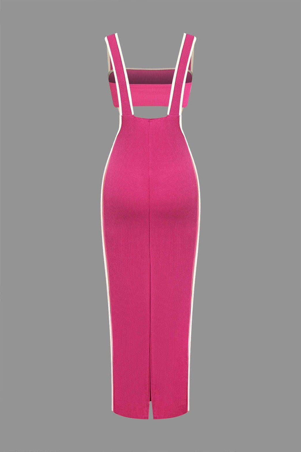 Robe longue moulante rose détail douceur