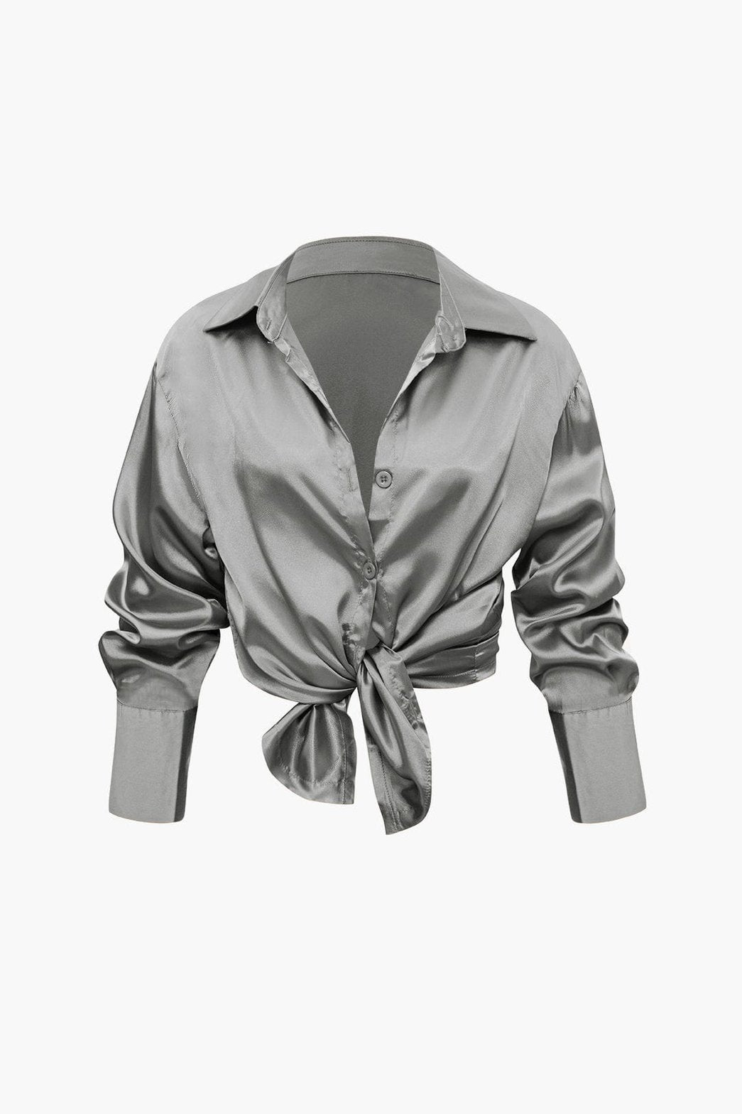 Ensemble Satiné Élégant Chemise et Pantalon Large