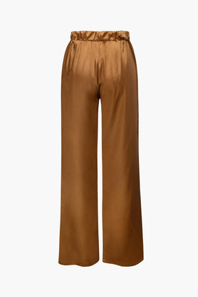 Ensemble Satiné Élégant Chemise et Pantalon Large