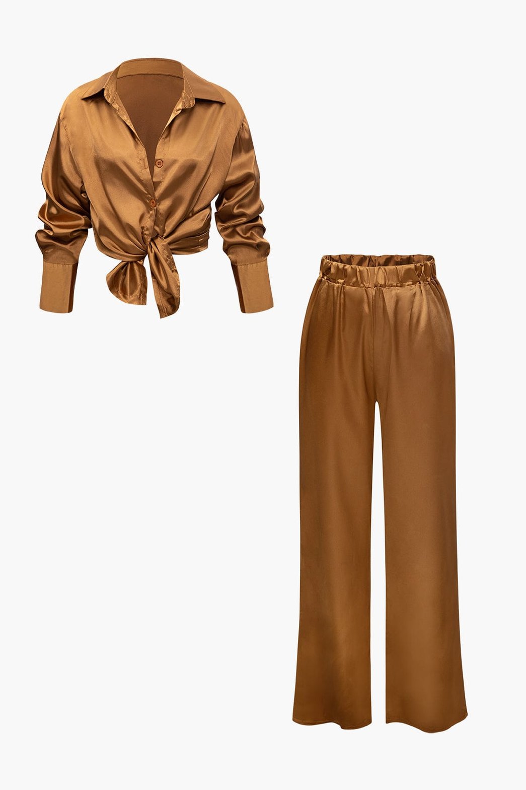 Ensemble satiné caramel harmonie