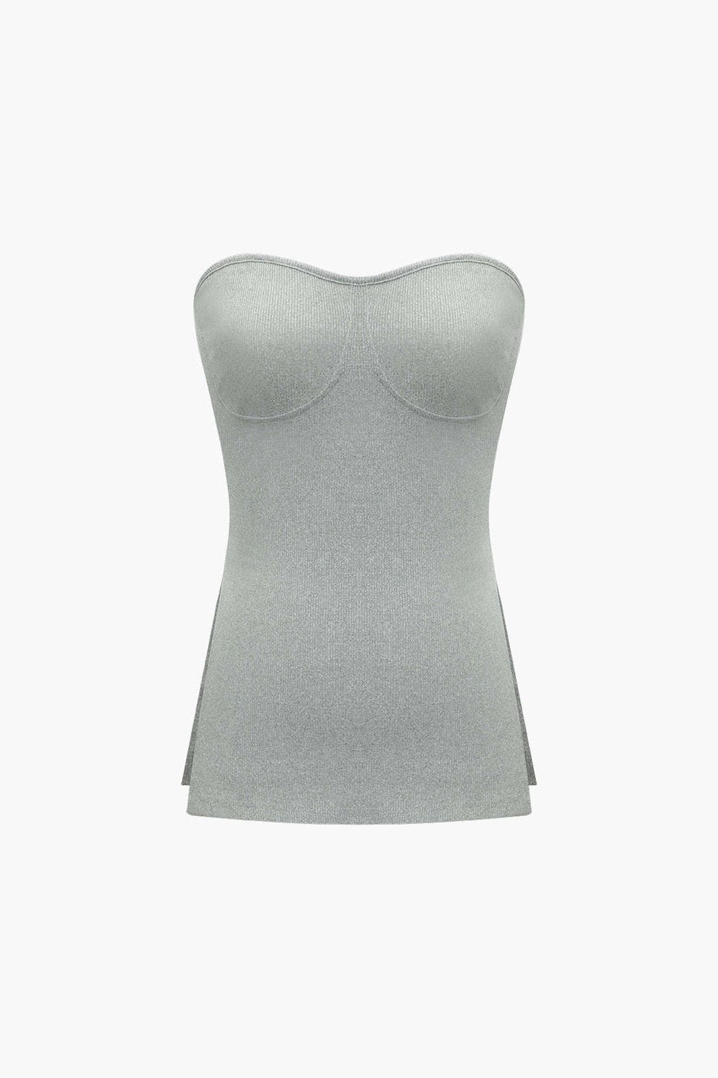 Ensemble Short Côtelé Basic Gris