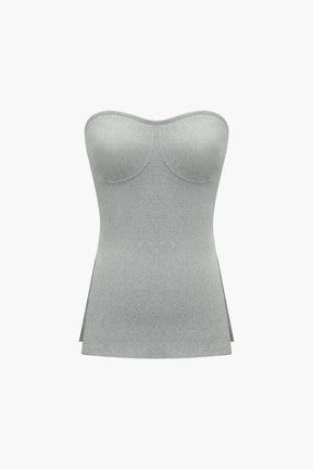 Ensemble Short Côtelé Basic Gris