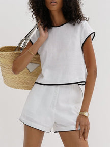 Ensemble blanc élégant plage soleil