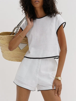 Ensemble blanc élégant plage soleil