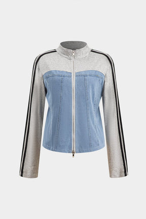 Ensemble denim et jersey détail dos brise