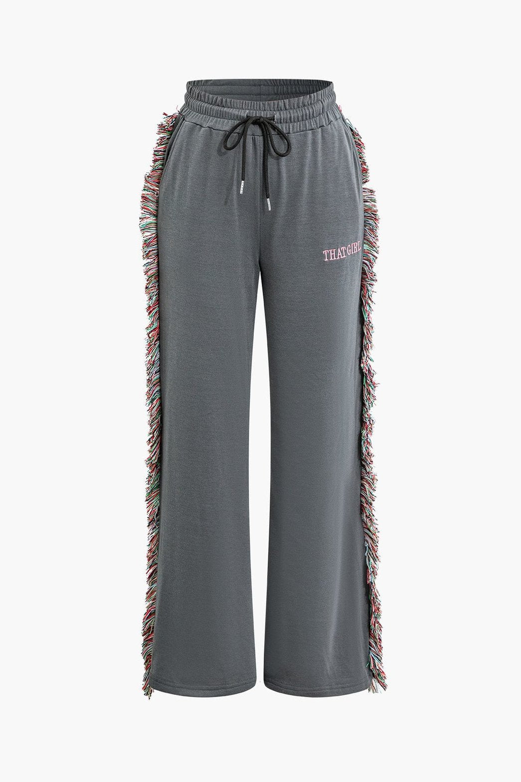 Ensemble Sport Chic T-shirt et Pantalon à Franges