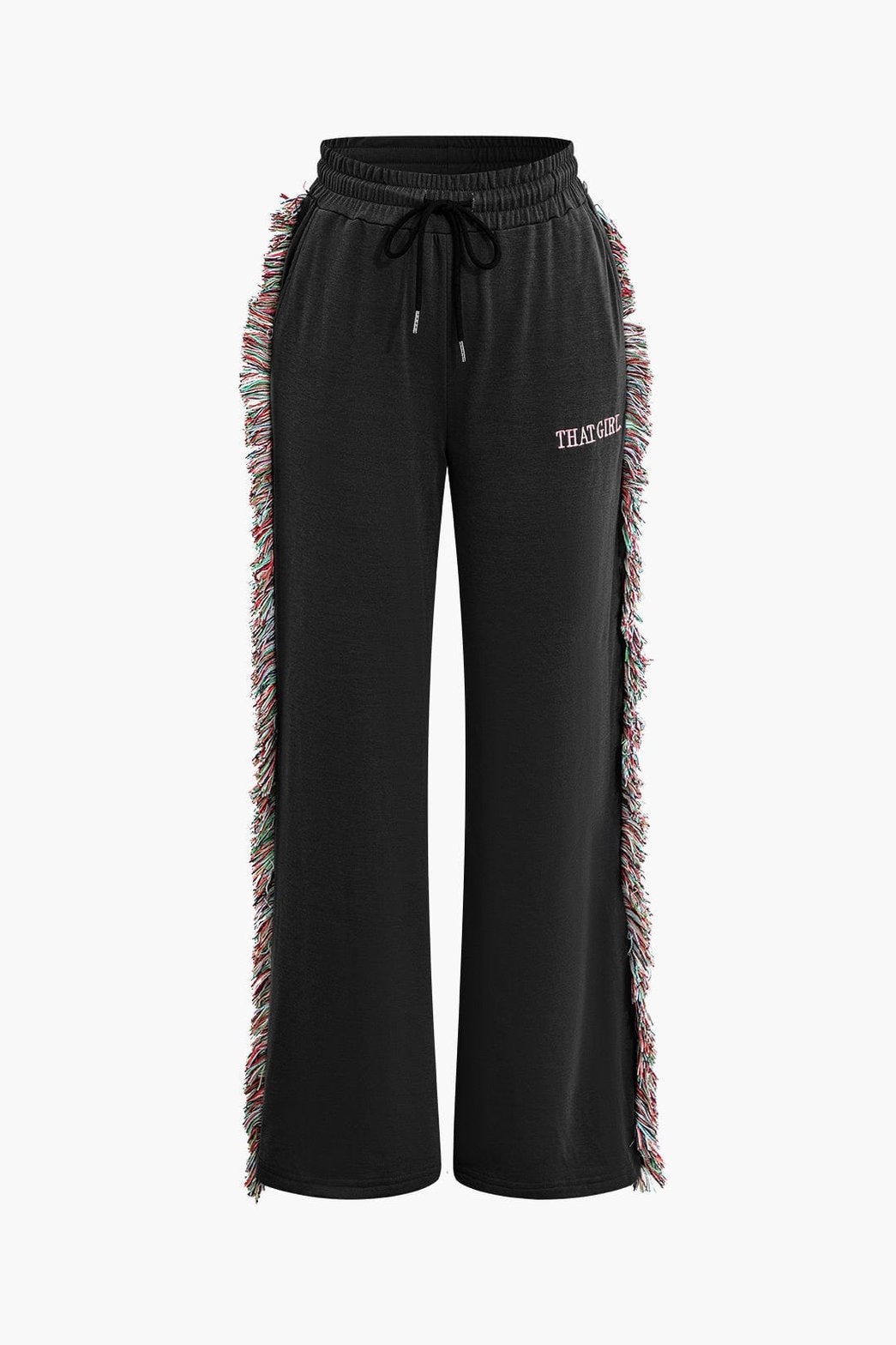 Ensemble Sport Chic T-shirt et Pantalon à Franges