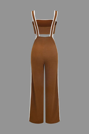 Ensemble deux pièces caramel élégant