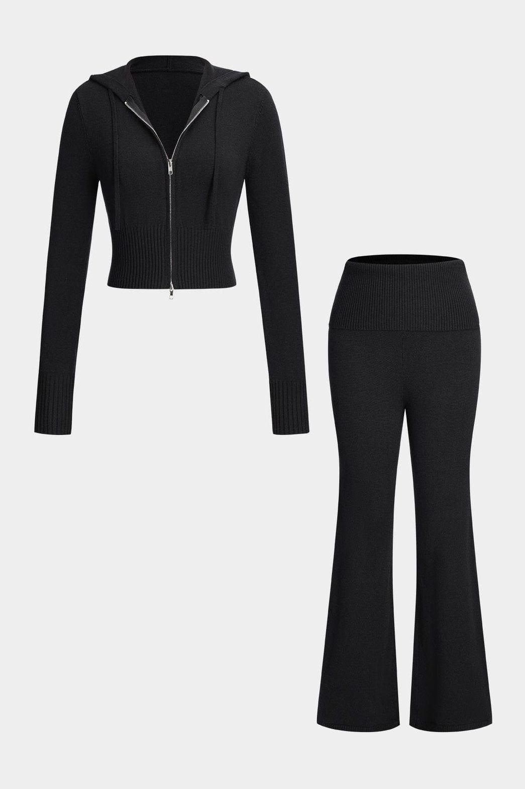 Ensemble sportif noir vue de face doux