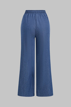 Pantalon denim sport avec bandes latérales pluie