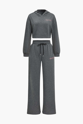 Ensemble sportswear gris avec hoodie crop top zéphyr