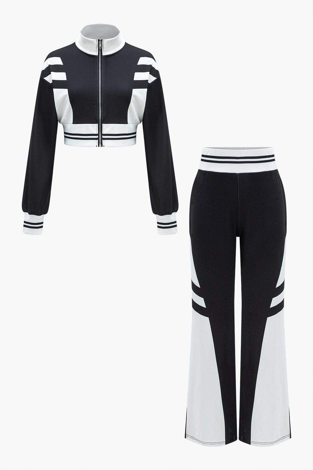 Ensemble sportif noir et blanc vue de face étoile