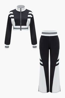 Ensemble sportif noir et blanc vue de face étoile