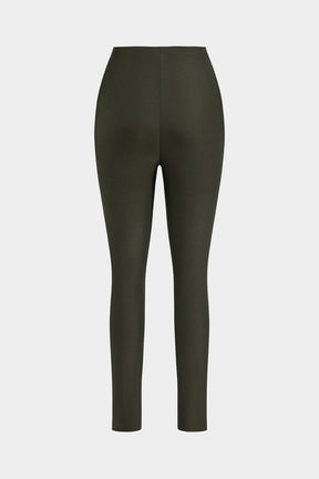 Ensemble simili cuir kaki détail couture vent