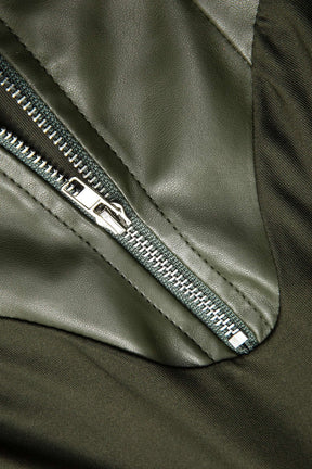 Ensemble simili cuir kaki vue complète nuage
