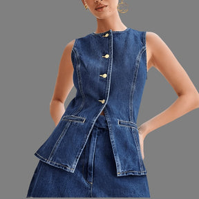 Short et gilet en jean assorti horizon